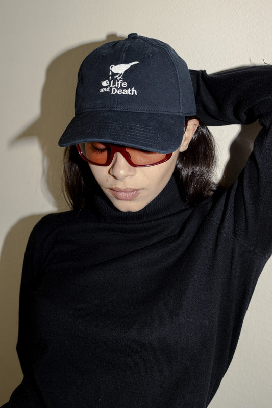Life and Death Iconic Bird Logo Cap by Harding Lane in Black